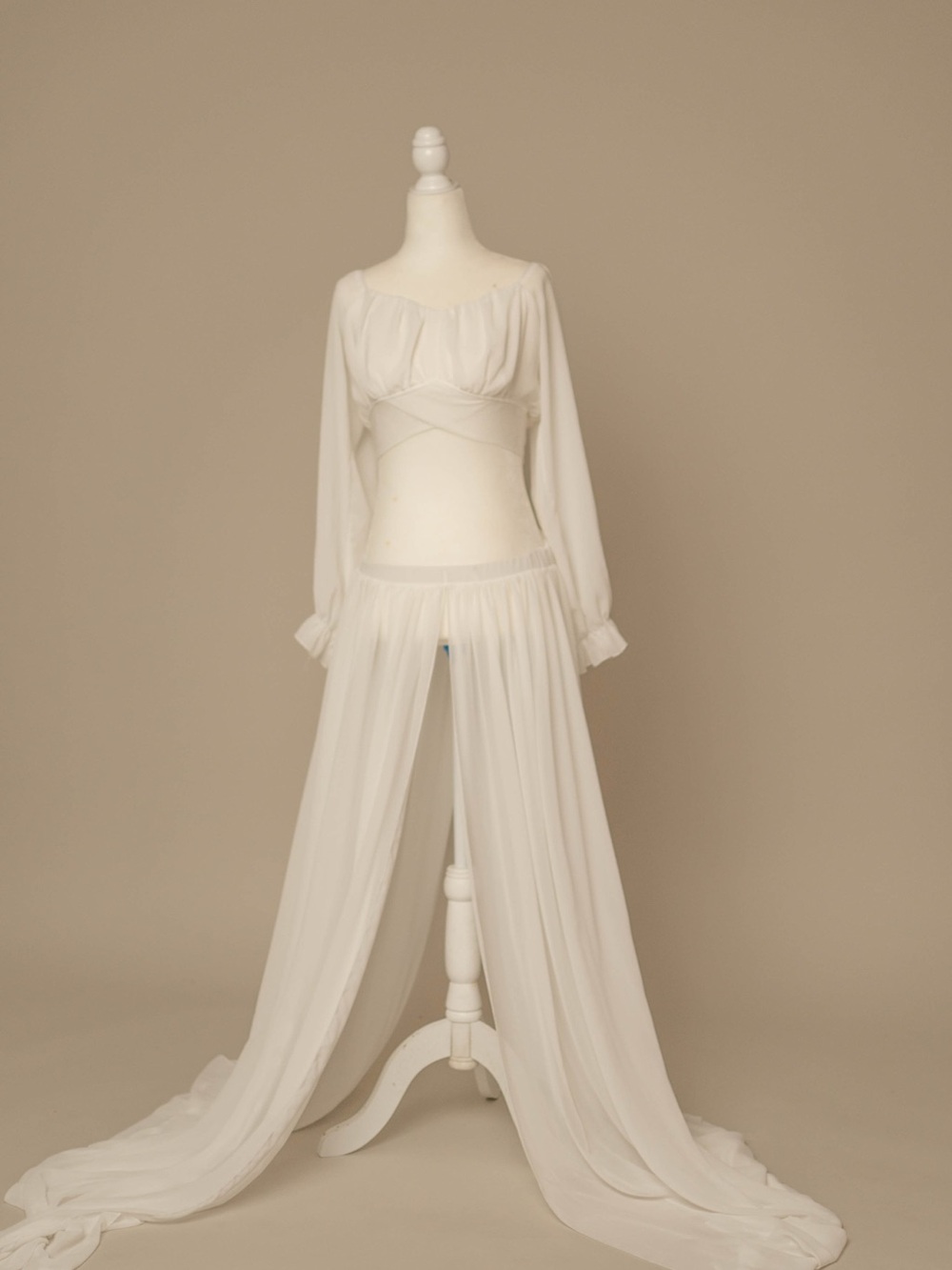 Sheer White Two-Piece Loungewear Set - Women's Intimates